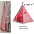 thumbnail image 6 of Teepee Tent for Kids, Natural Cotton Canvas Teepee Play Tent White/Pink, Toys for Girls/Boys Indoor & Outdoor Playing, 6 of 14
