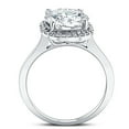thumbnail image 3 of Pompeii 2 1/2 Ct Diamond & Moissanite Cushion Halo Engagement Ring 14k White Gold, 3 of 4