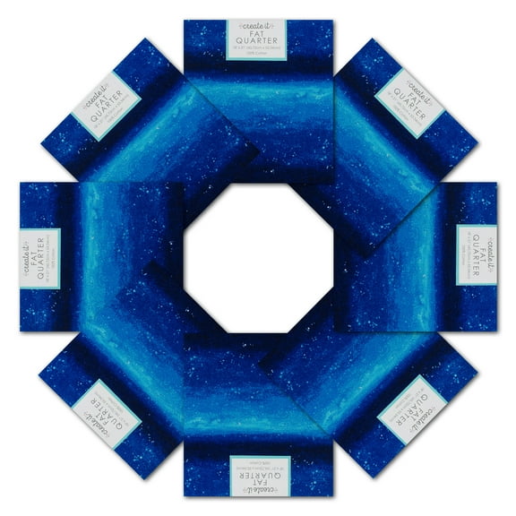 Create It 18"x21" Cotton Galaxy Precut Sewing & Craft Fabric, Blue 10 Pieces