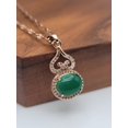 thumbnail image 2 of Elegant 18-Inch Rose Gold Necklace with Green Jade Drop Pendant - Perfect Gift for Her, 2 of 11