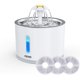 thumbnail image 1 of Fuente de Agua para Gatos y Perros Pequeños 2,5 L, Dispensador de Agua Silencioso para Gatos con 4 Filtros de Carbón Activado y Bandeja de Acero Inoxidable, Luz Nocturna LED, 1 of 5