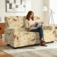 thumbnail image 2 of TSOVTHRID Chicken Duck Floral Print Loveseat Recliner Cover 6 Pieces Reclining Loveseat Slipcover, Yellow Stretch Recliner Sofa Cover, Furniture Protector for 2 Seat Sofa, 2 of 7
