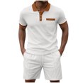 thumbnail image 2 of Weiqiqre Men's Short Sets 2 Piece Outfits Button Down Linen Shirts and Short Sets Summer Beach Outfis, 2 of 5