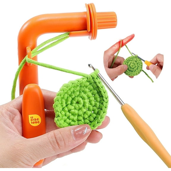 Holder for Beginners - Crochet Helper to Learn How to Crochet and Make Magic Circles, 3 in 1 Magic Circles Tool, Yarn Tension Regulator and Yarn Guide Tool, Crochet Tool for Beginners