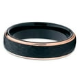 thumbnail image 4 of Silly Kings Jewelry Tungsten Wedding Band Tungsten Carbide Ring Black Tungsten Rose Gold Hammered 6mm Comfort Fit (10), 4 of 4