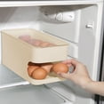 thumbnail image 1 of Fiudx Organizador de Doble Capa para Refrigerador, con Deslizamiento Automático, Gestión de Alimentos Frescos, Borde Seguro, Práctico para La Cocina Del Hogar, Plástico, Blanco, Rosa, Gris y Amarillo, 1 of 6