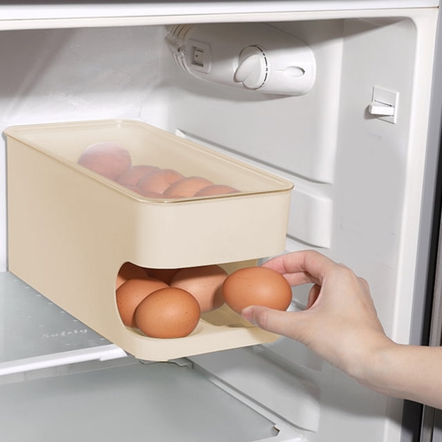 Fiudx Organizador de Doble Capa para Refrigerador, con Deslizamiento Automático, Gestión de Alimentos Frescos, Borde Seguro, Práctico para La Cocina Del Hogar, Plástico, Blanco, Rosa, Gris y Amarillo