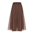 thumbnail image 2 of Woman High Waisted Skirts Trendy Sheer Mesh Skirt Fashion Elastic Waist Dress Elegant Flowy Clothing, 2 of 6