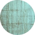 thumbnail image 1 of Ahgly Company Indoor Round Abstract Light Blue Contemporary Area Rugs, 8' Round, 1 of 4