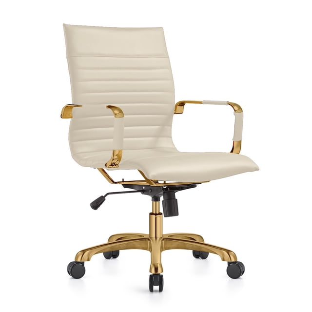 Silla de Oficina Ergónomica LeisureMod Harris de Cuero Giratoria