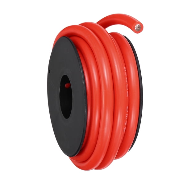 Uxcell 8 AWG Flexible Silicone Wire 3m/10ft Tinned Copper Electrical Wire Red