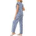 thumbnail image 3 of Fantaslook Flower Womens Pajamas Sets Two Piece Casual Lounge Sets Ruffle Sleeve Tops Wide Leg Pants with Pockets Summer Sleepwear Travel Outfits, 3 of 8