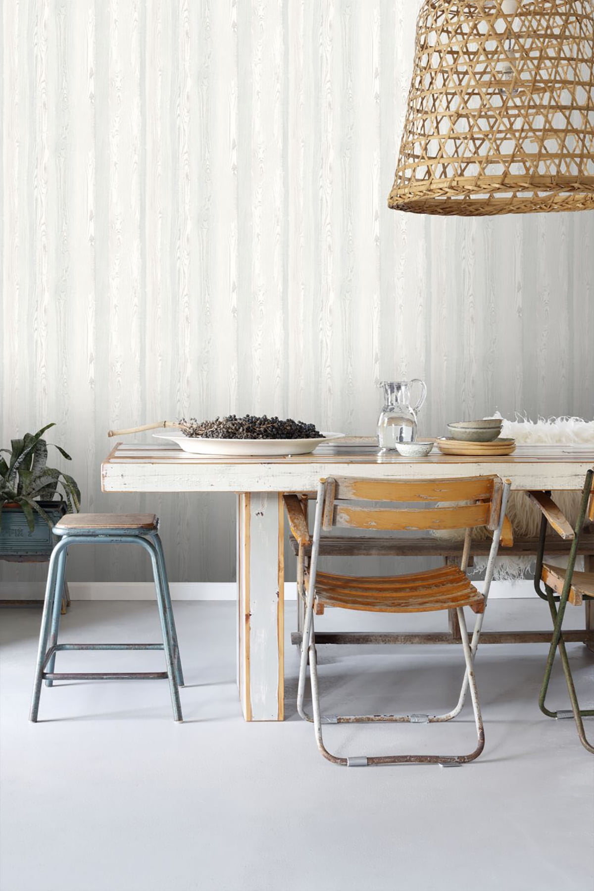 ESTA Home Cady Ivory Wood Panel Wallpaper, 20.5-in by 33-ft