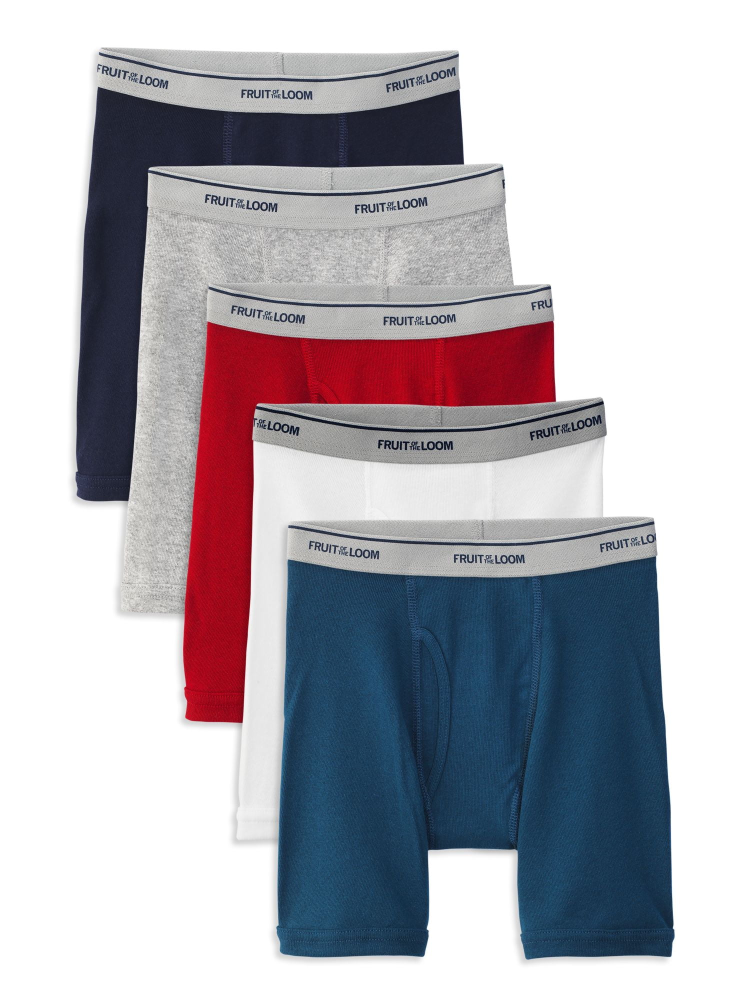 Fruit of the Loom Boys 5 Pack Assorted Print Boxer Briefs 