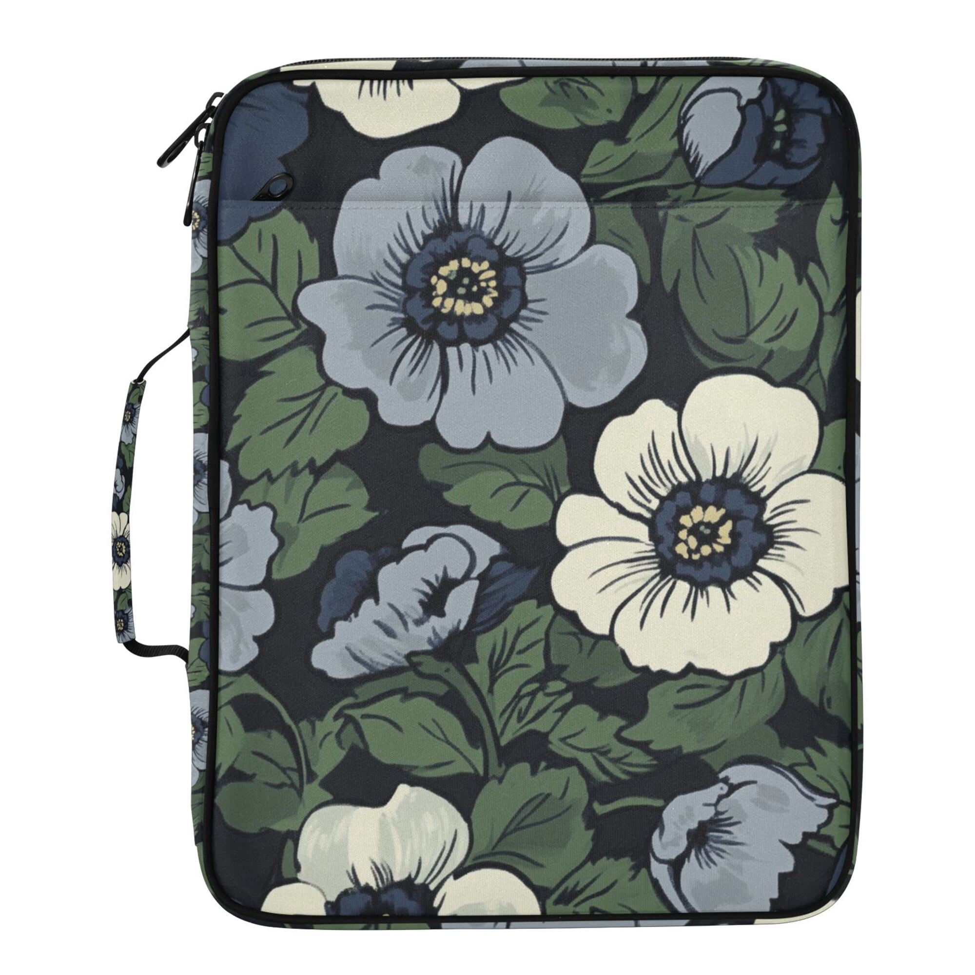 FORMRS Accordion File Folder A4 Size 7-Pocket Expanding Document Organizer Bag with 3 Ring Binder, Dark Floral