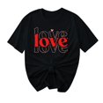 thumbnail image 2 of TIMIFIS T-Shirts de la Saint-Valentin pour Femmes Été Décontracté Manches Courtes Col Rond Imprimé Cœur d'Amour, 2 of 4