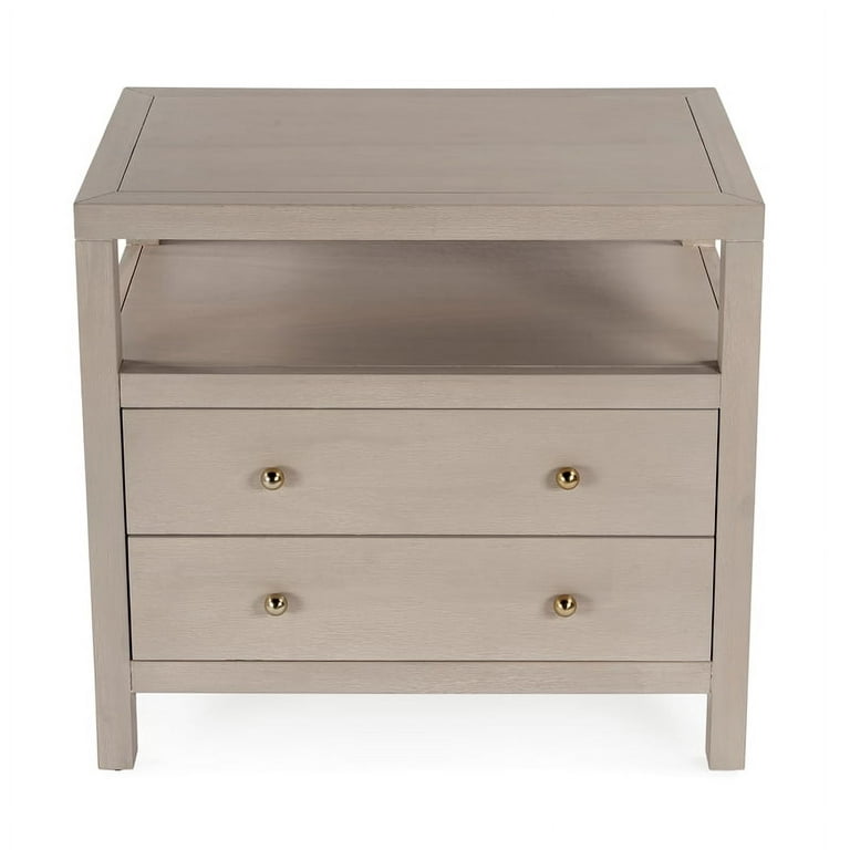 Butler Specialty Company Celine 2 Wood Taupe Nightstand - Wide Drawer