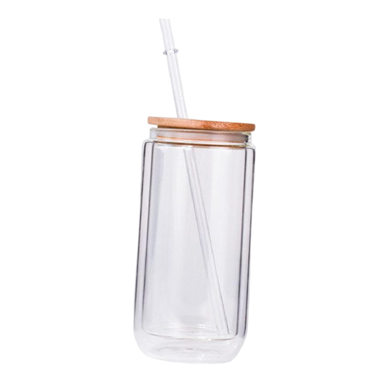 4pcs Transparent Colored Mason Jar Cups With Lid And Straw For Cold Drinks,  High Borosilicate Ins Style Glass Cup For Home, Coffee, Juice And Milk  401-500ml (with Straws), Translucent