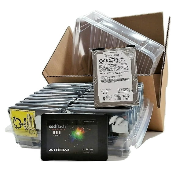 2.5" Standard  SSD Hard Drives --- 20-COUNT CLAMSHELL Shipping  Storage Box Container KIT -- Multi-Kit Package LOT (TSS-HDDBX25NTSSD20-CLM)