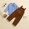 thumbnail image 2 of OJSFQUFP Newborn Baby Boy Clothes Gentleman Wedding Suit Infant Outfits Formal Dress Shirt+Suspender Pants, 2 of 9