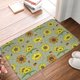 thumbnail image 4 of Balery Sage Green With Sunflowers Felpudo de franela, resistente a las manchas y a la decoloración, para uso interior y exterior, fácil de limpiar, 40 x 60 cm, 4 of 7