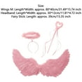 thumbnail image 3 of Doomiva Women Angel Wings with Headband Fairy Stick Feather Wing for Carnival Christmas Party Pink M, 3 of 3