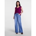 thumbnail image 3 of Scenario Women's and Women's Plus Ruffle Neck Tank Top with Tie Front, Sizes XS-4X, 3 of 6