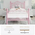 thumbnail image 6 of Sha Cerlin Twin Size Metal Platform Bed Frame with Victorian Vintage Butterfly Headboard&Footboard, Pink, 6 of 7