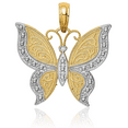 thumbnail image 3 of 14K Solid Yellow Gold Butterfly Wings Necklace Chain Pendant Charm with chain 16inch, 3 of 8