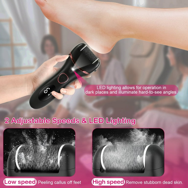 3 Rollers Electric Foot Callus Remover - Adjustable Speed