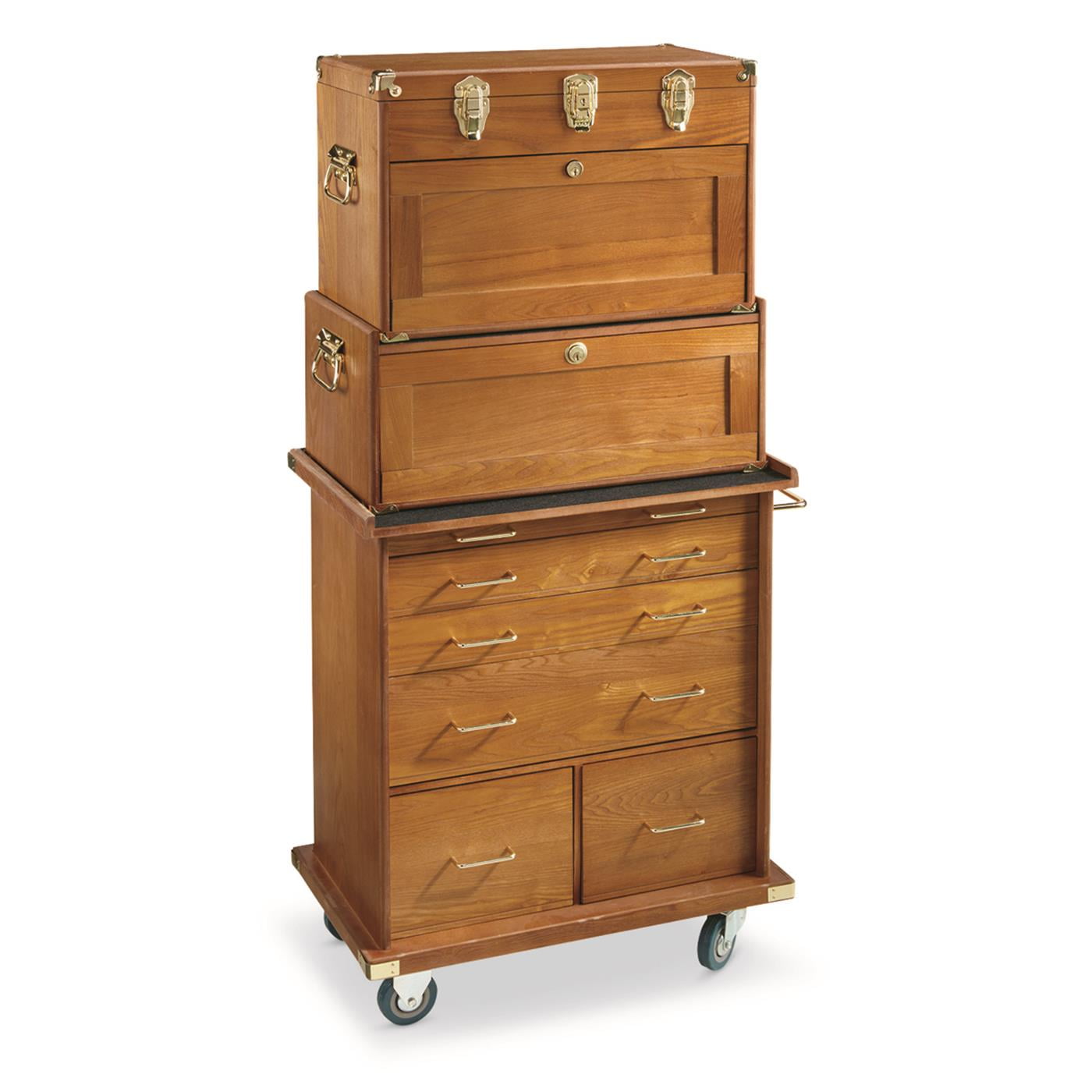CASTLECREEK Rolling Storage Cabinet Oak