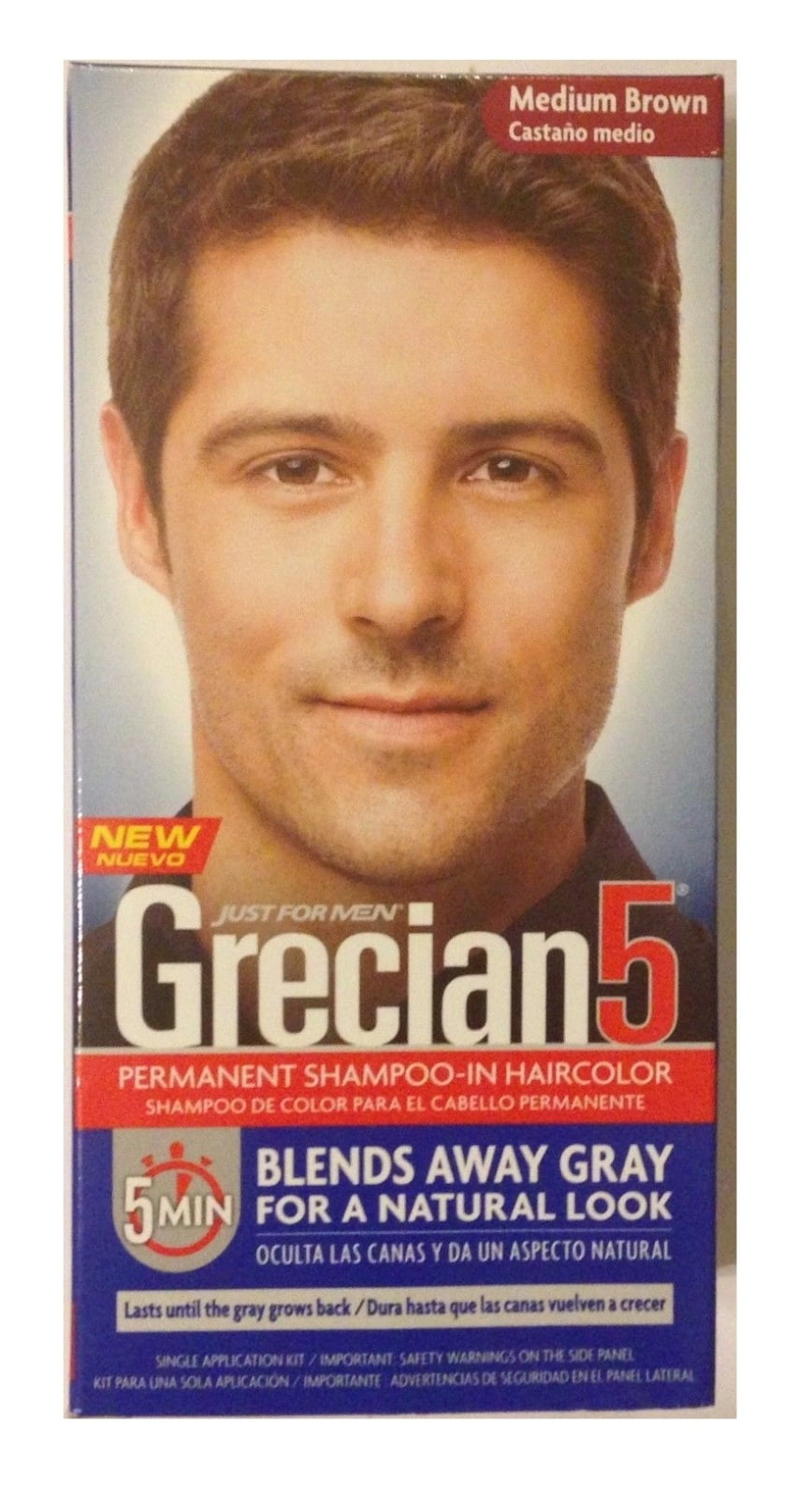 Just For Men Grecian 5 Permanent ShampooIn Haircolor, Medium Brown