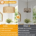 thumbnail image 2 of Candelabro Farmhouse Lynnoland de ratán de 18.5 pulgadas y 5 luces, 2 of 9