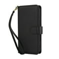 thumbnail image 2 of For iPhone 15 6.1" Wallet Case Leather Magnetic Flip Cover with Card Slots, RFID Blocking, Kickstand, Anti-Drop TPU & Detachable Wrist Strap,Black,For iPhone 15, 2 of 5
