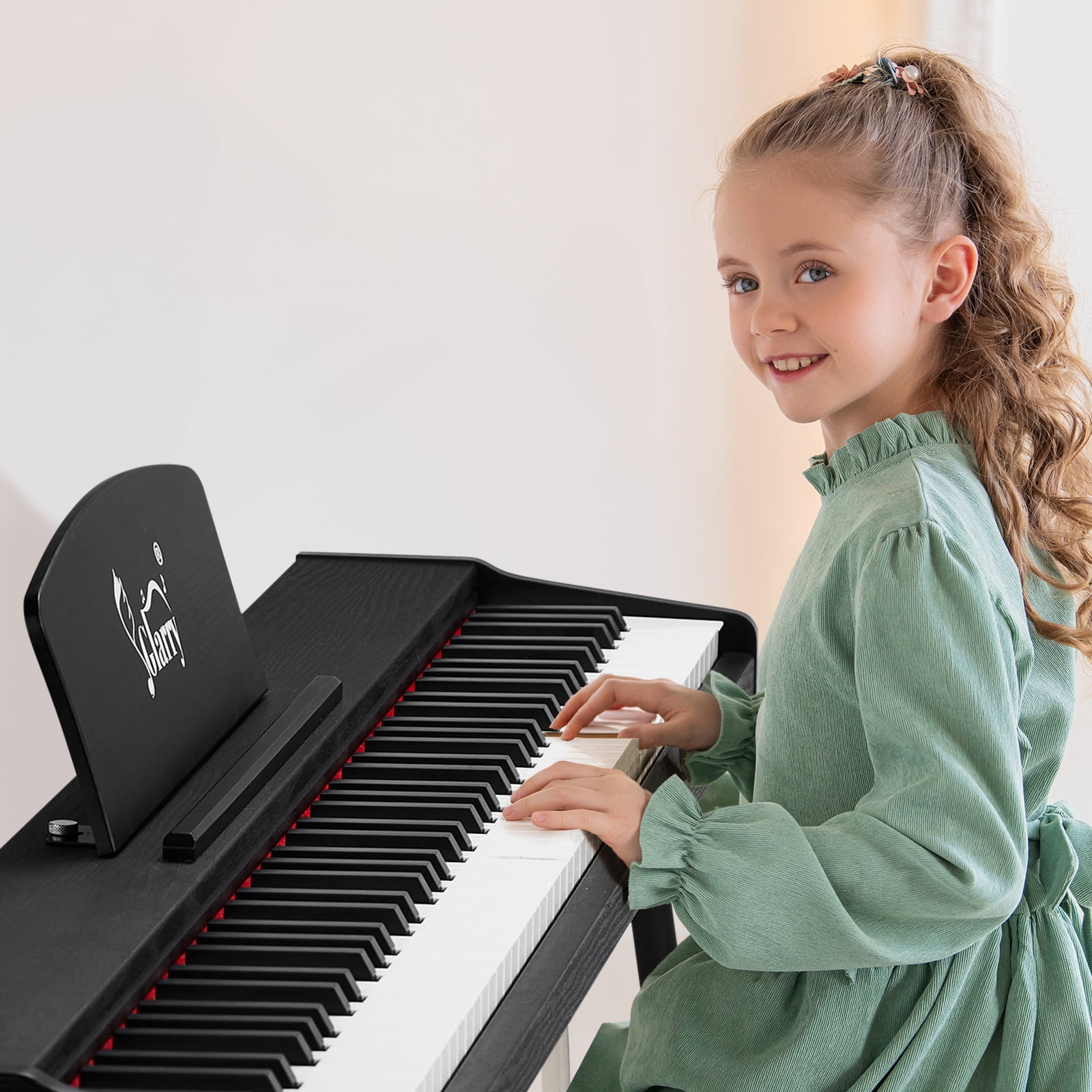 GoDecor 88-Key Semi-Weighted Digital Piano for Beginners w/ Triple Pedal, Walnut