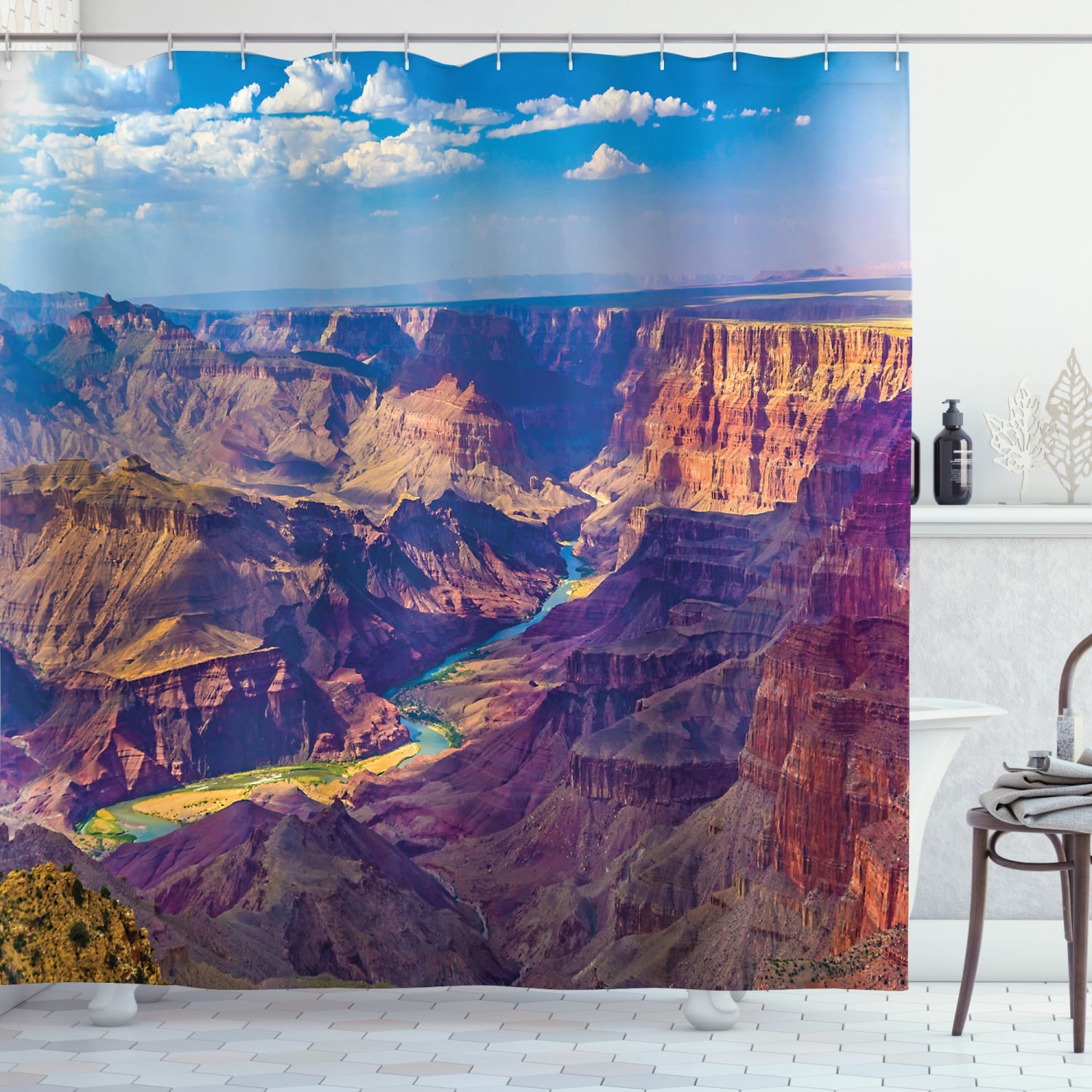 Canyon Shower Curtain Aerial View Of, Grand Canyon Shower Curtain