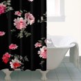 thumbnail image 5 of Floral Shower Curtain Watercolor Botanical Bathroom Decor Rustic Flower Design Fabric Bath Curtain for Tub Country Style Home Accessories with Hooks，36x72in(90x180cm), 5 of 5