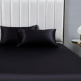 thumbnail image 4 of ANMINY Satin Sheets Full Silk Sheets Black Bed Sheet Set Deep Pocket Bed Flat Fitted Sheet, 4-Pieces, 4 of 10