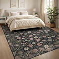 thumbnail image 3 of ODIKA 8'x10' Ultra-Soft Area Rug, Scatter Blossoms Pink Asymmetrical Frame Entry Door None Washable, Bare feet friendly, Silk-Touch for Bedroom, Under Sectional, 3 of 7