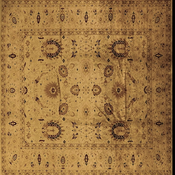 Ahgly Company Indoor Square Oriental Brown Traditional Area Rugs, 3' Square