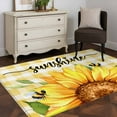 thumbnail image 5 of Sunflowers Area Rug 4x6 Washable Rug Non Slip Yellow Plaid Sunshine Vintage Country Bee Large Area Rug Indoor Floor Carpet for Entryway Bedroom Kitchen Living Room Home Office Dining Room Nursery, 5 of 8