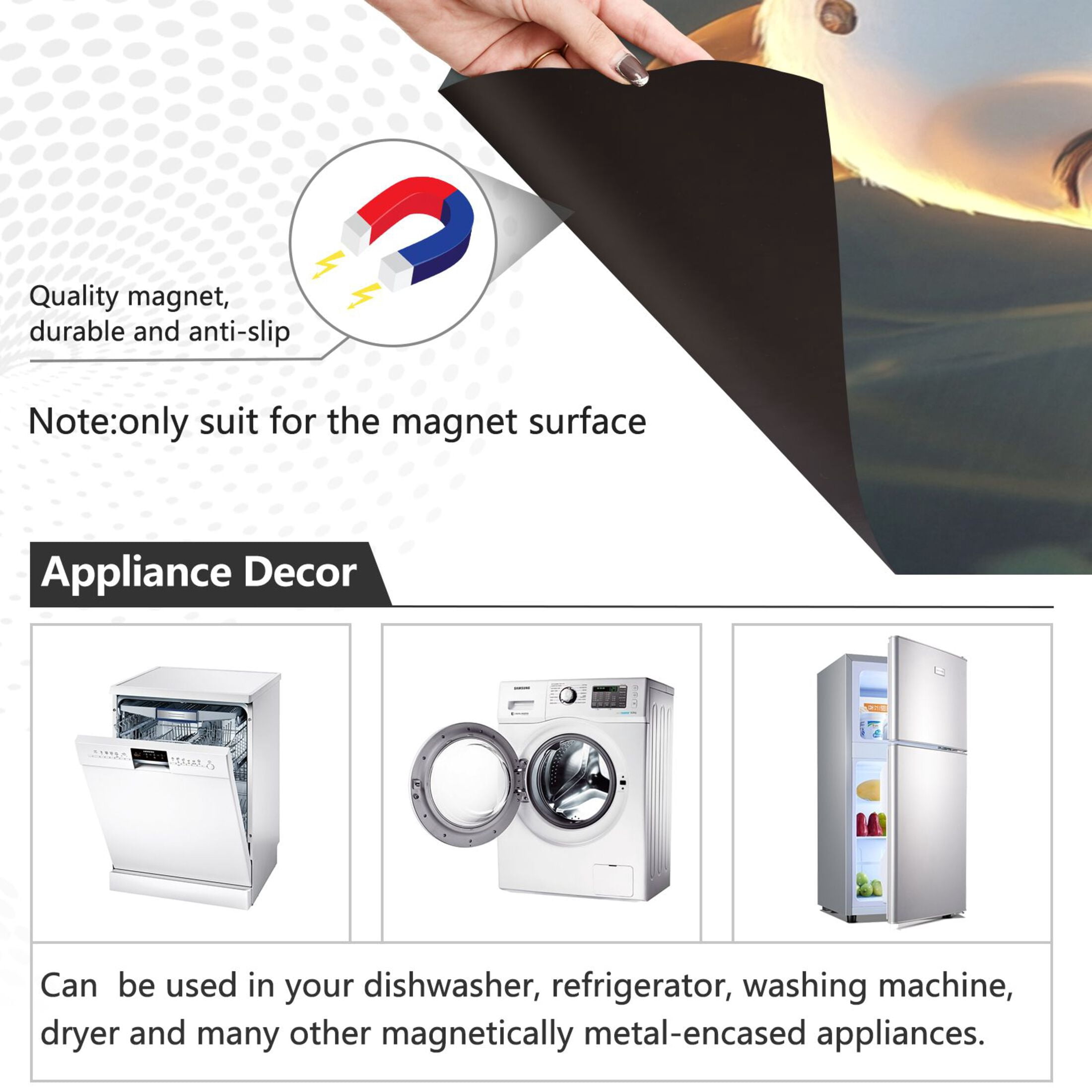 Dishwasher Magnetic Sticker 23x26 Inch Refrigerator Magnetic Sticker Washing Machine Magnetic Sticker Kitchen Panel Magnetic Sticker Home Decor Grey Cartoon Bear