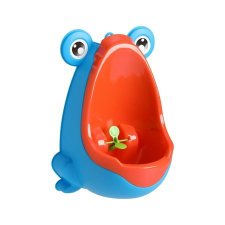 

Virmaxy Household Tools Baby Urinal Blue Cute Frogs Shape Training Standing Urinal Hang Type Boys