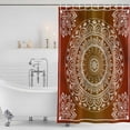 thumbnail image 4 of Orange Boho Waterproof Fabric Shower Curtain,Country Vintage Ethnic Abstract Geometric Waterproof Fabric Shower Curtain for Bathroom Curtains Bathtubs Shower Curtains with 12 Hooks Stall 48x72in, 4 of 8