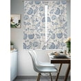 thumbnail image 5 of Sheer Curtains 72 Inches Long, Blue Paisley Light Filtering Window Curtains for Living Room, Vintage Boho Flower Botanical Leaf Branch Rod Pocket Voile Sheer Curtain Drapes, 52"W x 72"L, 2 Panels, 5 of 8