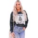 thumbnail image 2 of ABPHQTO Top de manga larga blanqueado con árbol de leopardo de Feliz Navidad negro para mujer, 2 of 5