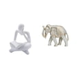 thumbnail image 1 of Estatua rústica de animal pensador abstracto, decoración para mesa, sala de estar, estantería de oficina, escultura de de madera tallada a ma, 1 of 8