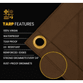 thumbnail image 2 of PROTARP Extreme Heavy Duty WaterProof Canvas Tarp 20 oz, UV Resistant Tarpaulin Cover with Rustproof Brass Grommets, Multipurpose for Canopy, Roof, Camping, Wood Pile (Brown 30'X50'), 2 of 7