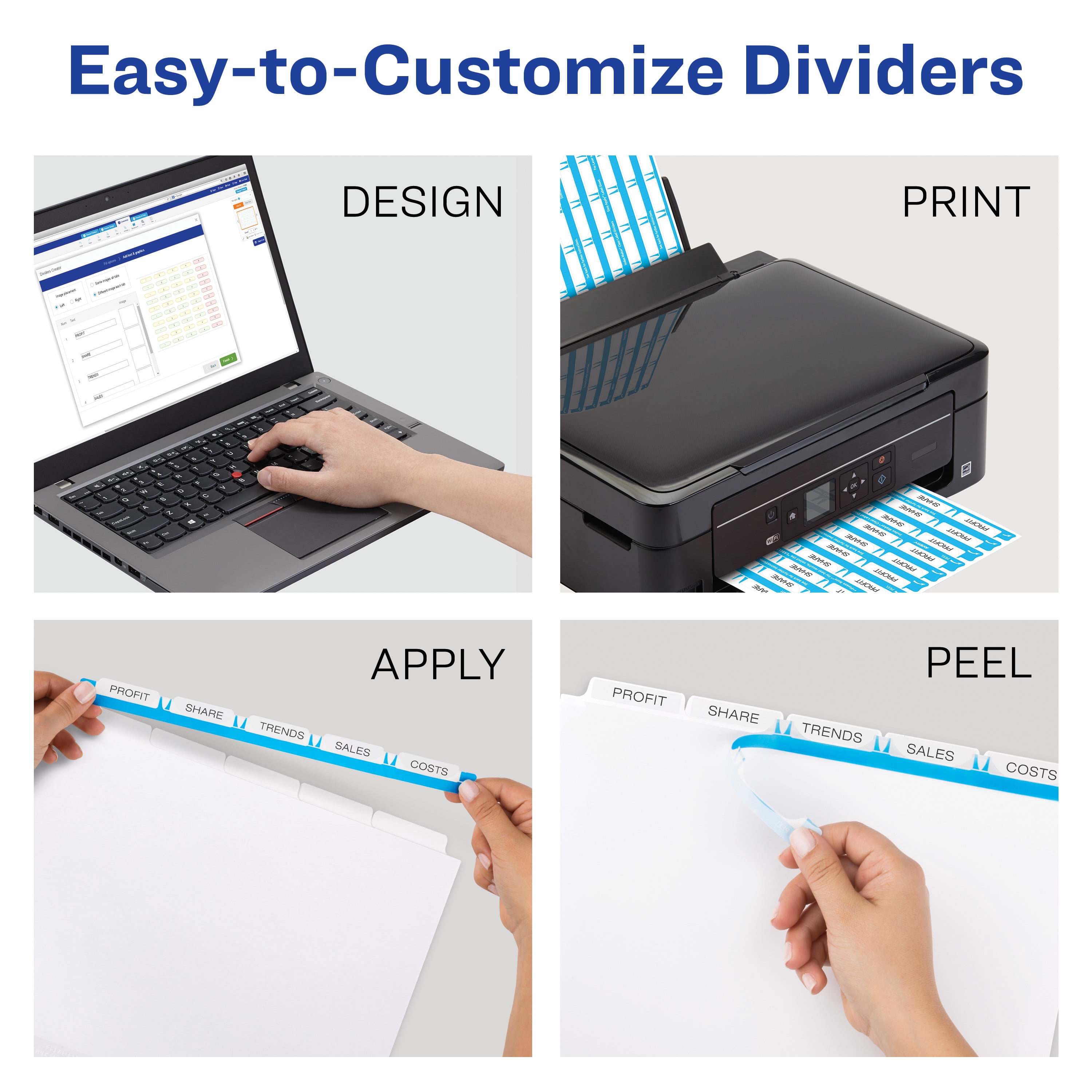 Avery 5-Tab Extra-Wide Dividers, Index Maker Tabs, 5 Sets (11440)