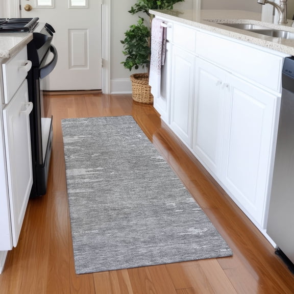 Addison Rugs Chantille Indoor/Outdoor Transitional Modern Silver Washable Runner Rug, 2'3" x 7'6"